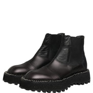 Dolce & Gabbana Black Leather Chelsea Boots