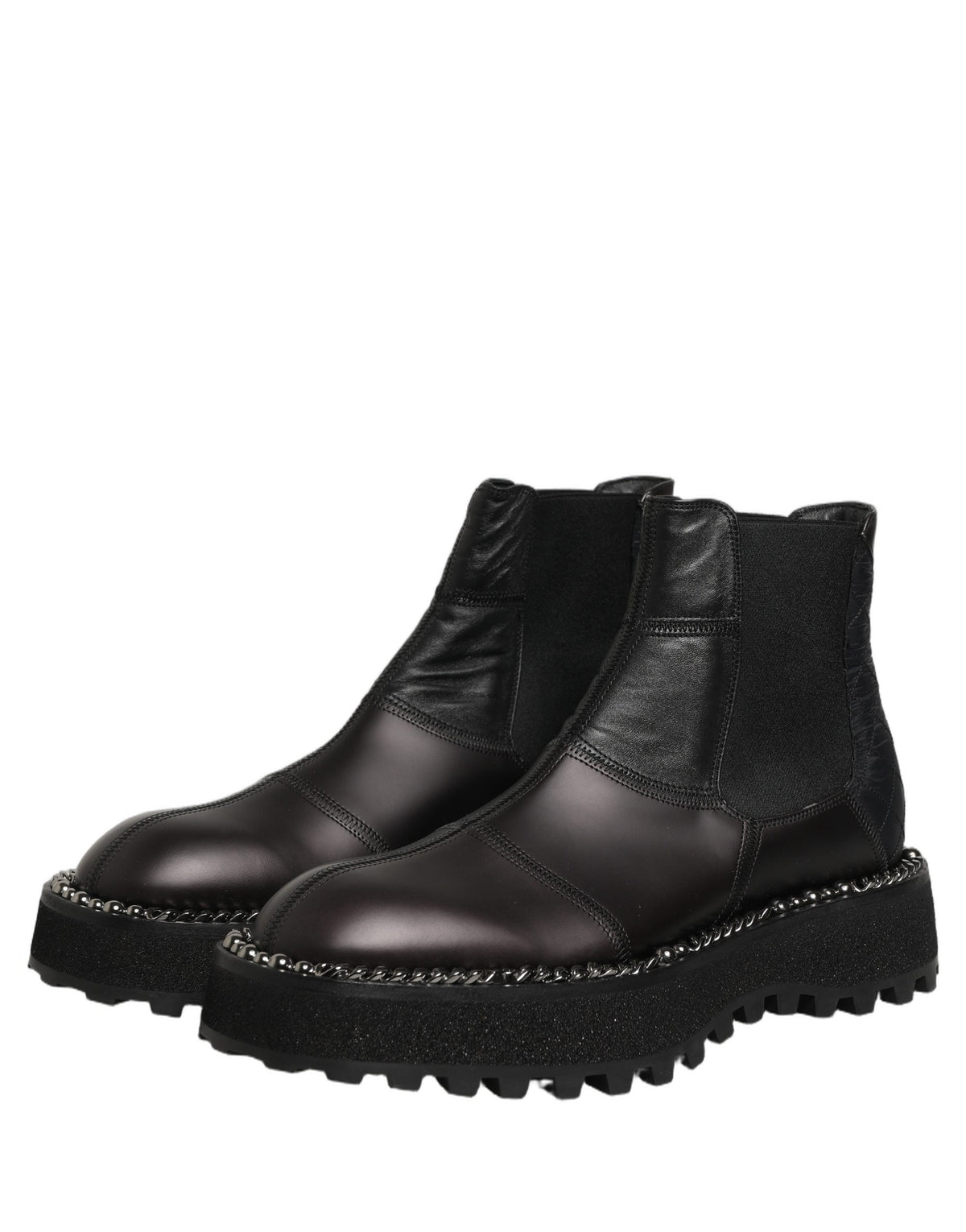 Dolce & Gabbana Black Leather Chelsea Boots