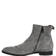Dolce & Gabbana Gray Suede Leather Chelsea Boots