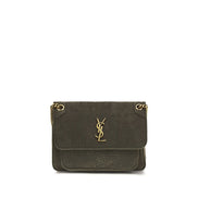 Saint Laurent Gray Leather Shoulder Bag
