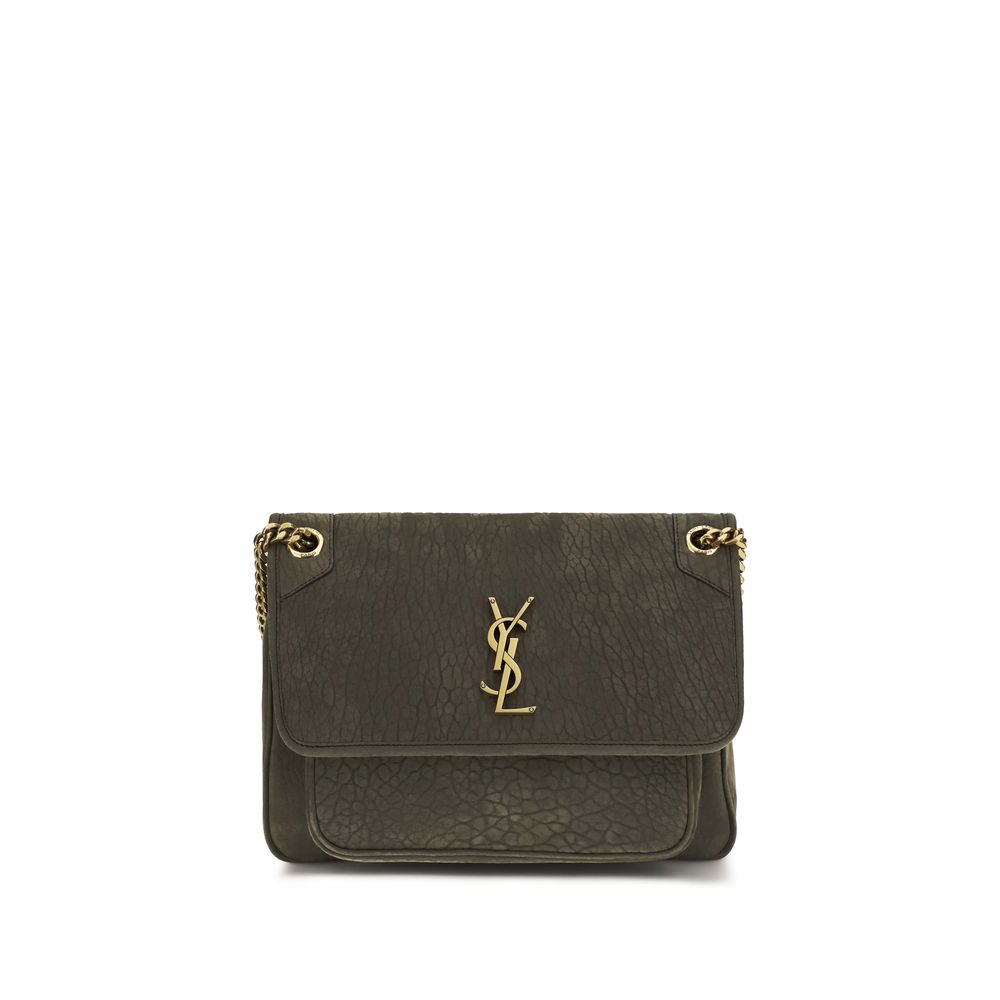Saint Laurent Gray Leather Shoulder Bag