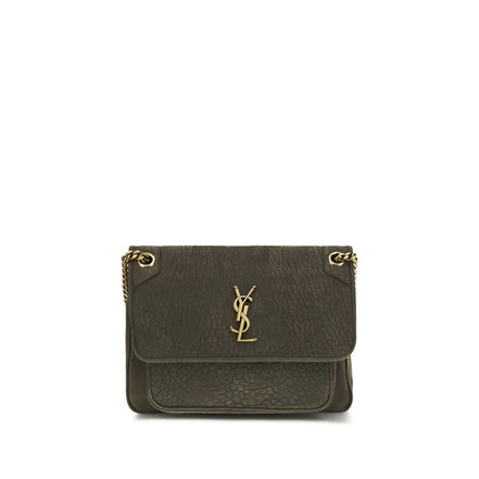 Saint Laurent Gray Leather Shoulder Bag