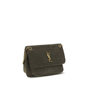 Saint Laurent Gray Leather Shoulder Bag