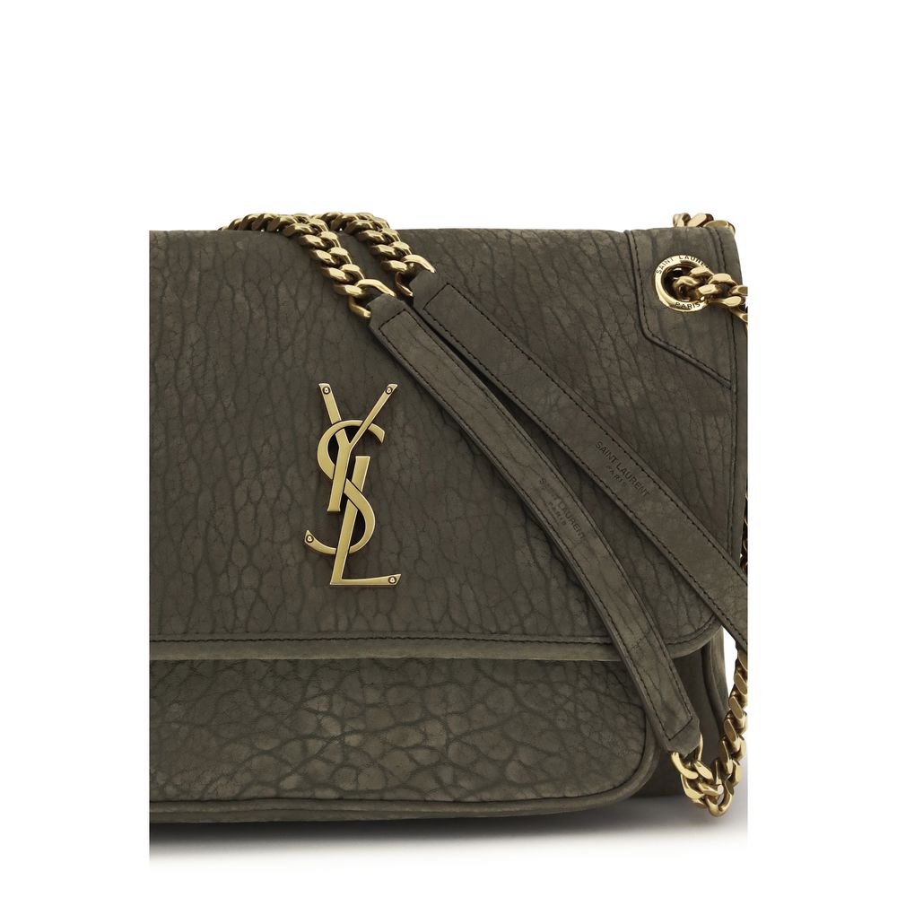 Saint Laurent Gray Leather Shoulder Bag