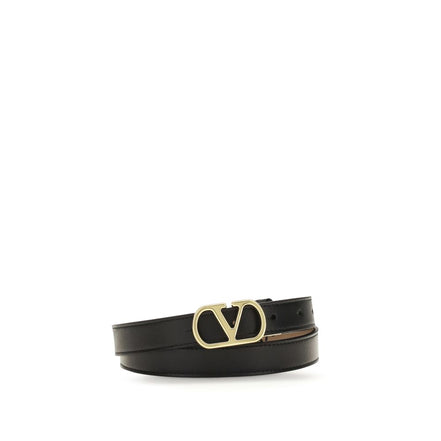Valentino Garavani Black Reversible VLogo Belt 2cm