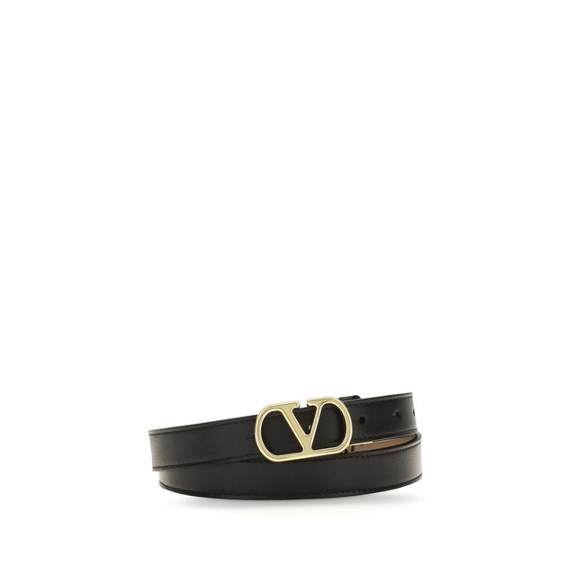Valentino Garavani Black Reversible VLogo Belt 2cm
