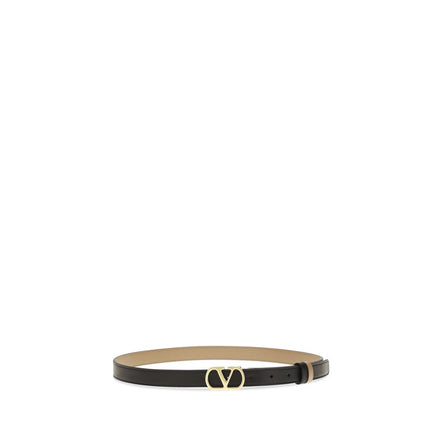 Valentino Garavani Black Reversible VLogo Belt 2cm