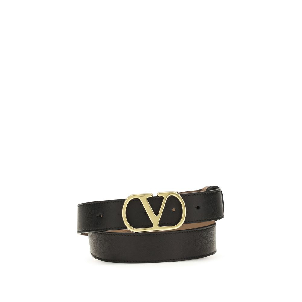 Valentino Garavani Black Reversible VLogo Belt