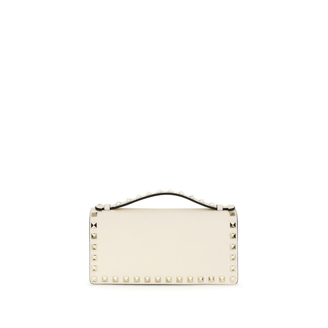 Valentino Garavani Beige Rockstud Chain Wallet