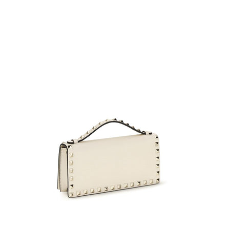 Valentino Garavani Beige Rockstud Chain Wallet