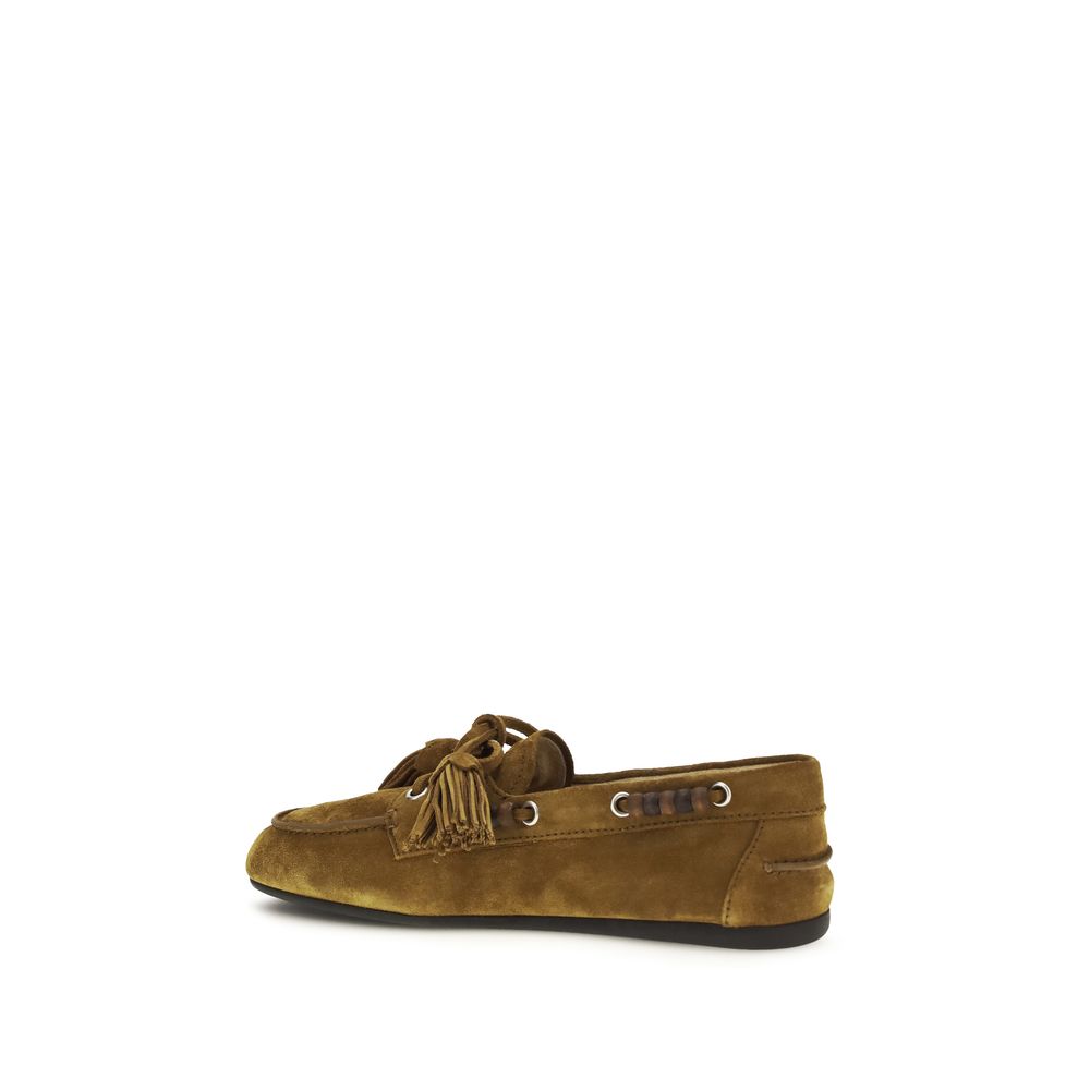 Miu Miu Beige Slip-On Loafers