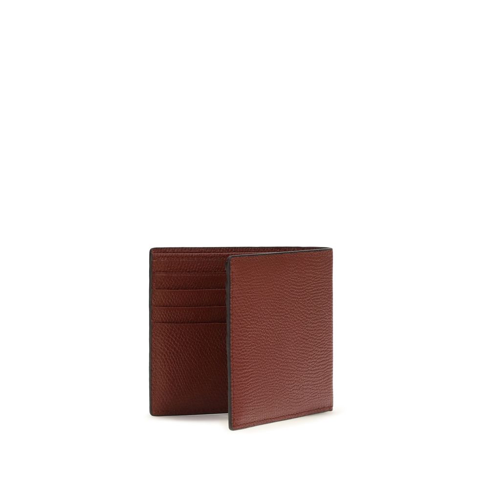 Valentino Garavani Bordeaux Leather Wallet