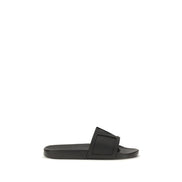 Valentino Garavani Black Rubber Flat Sandals