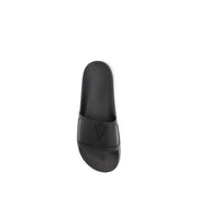 Valentino Garavani Black Rubber Flat Sandals