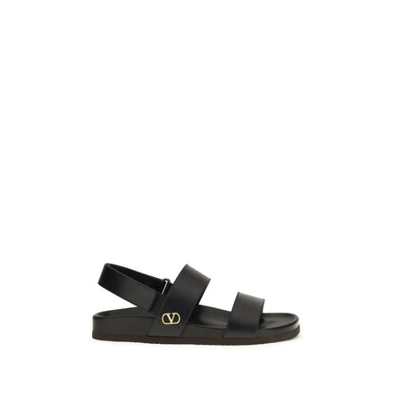 Valentino Garavani Black Flat Sandals
