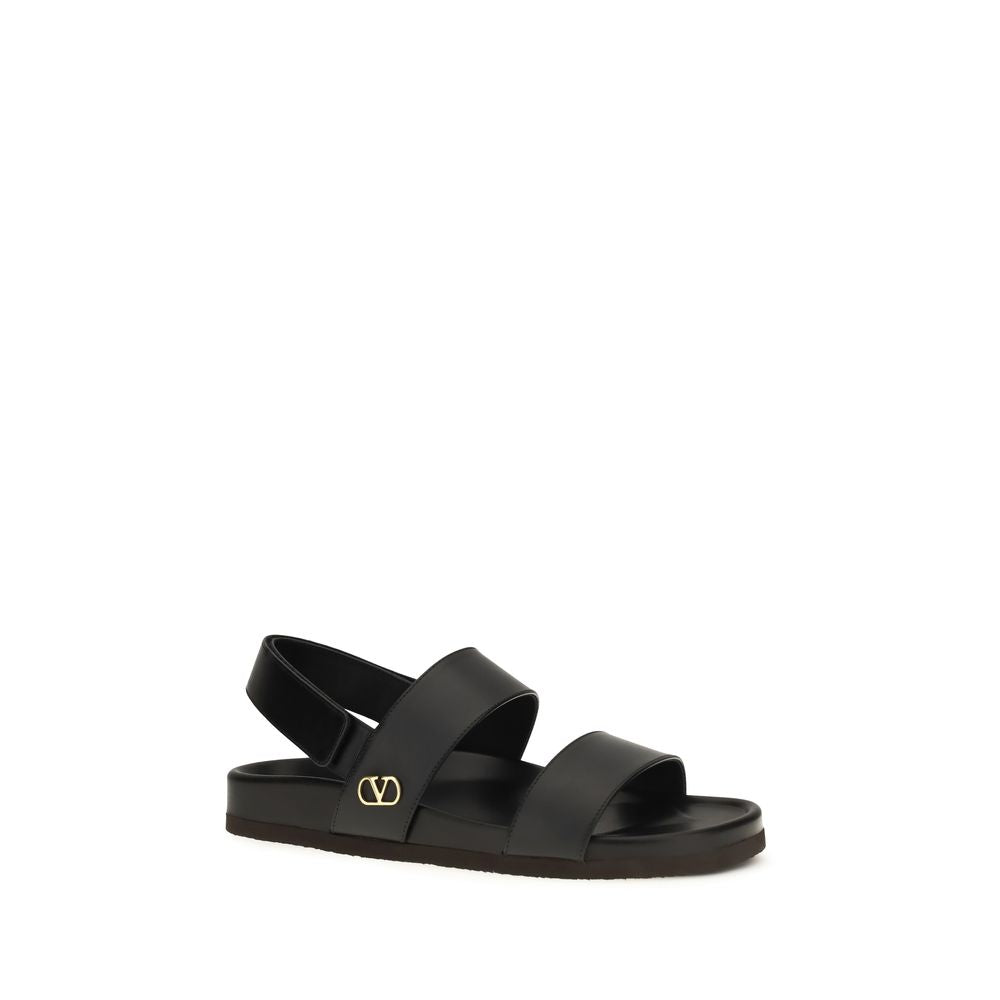 Valentino Garavani Black Flat Sandals