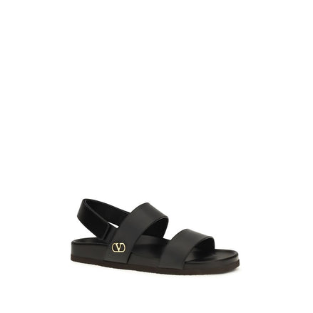 Valentino Garavani Black Flat Sandals