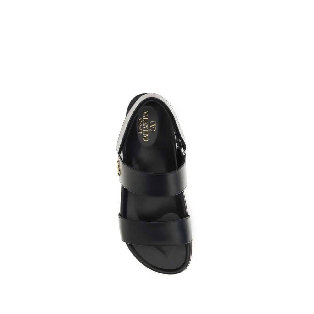 Valentino Garavani Black Flat Sandals