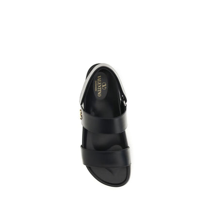Valentino Garavani Black Flat Sandals