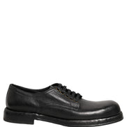 Dolce & Gabbana Black Leather Lace Up Derby Dress Men Shoes