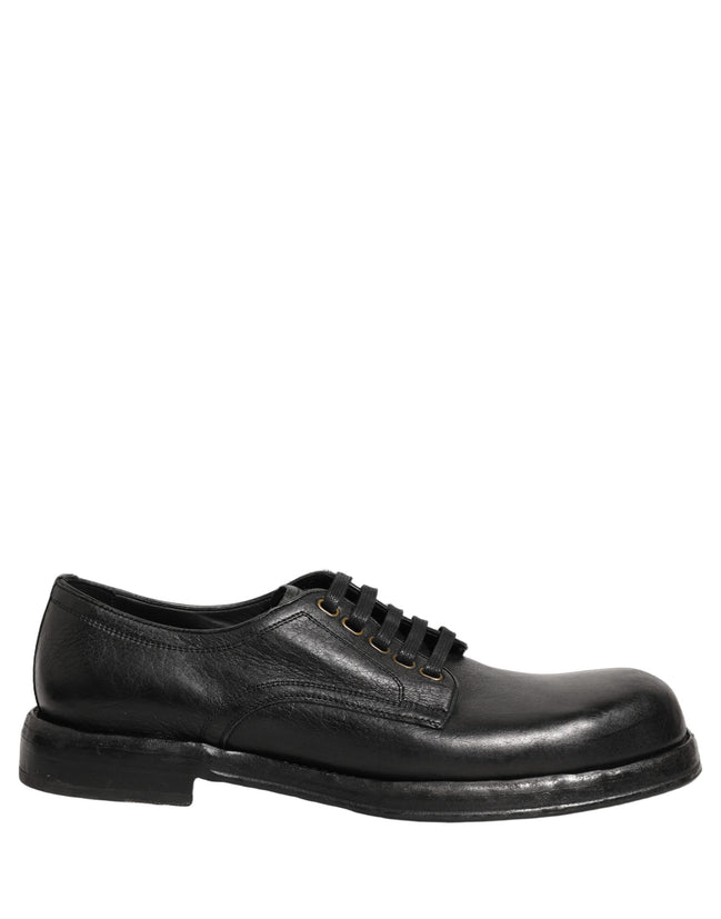 Dolce & Gabbana Black Leather Lace Up Derby Dress Men Shoes