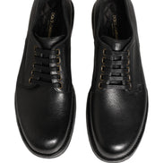Dolce & Gabbana Black Leather Lace Up Derby Dress Men Shoes