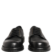 Dolce & Gabbana Black Leather Lace Up Derby Dress Men Shoes