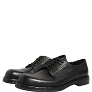 Dolce & Gabbana Black Leather Lace Up Derby Dress Men Shoes