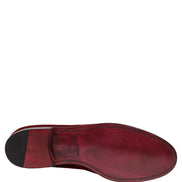 Dolce & Gabbana Maroon Velvet Slip-On Dress Loafers