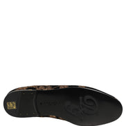 Dolce & Gabbana Black Floral Jacquard Dress Loafers