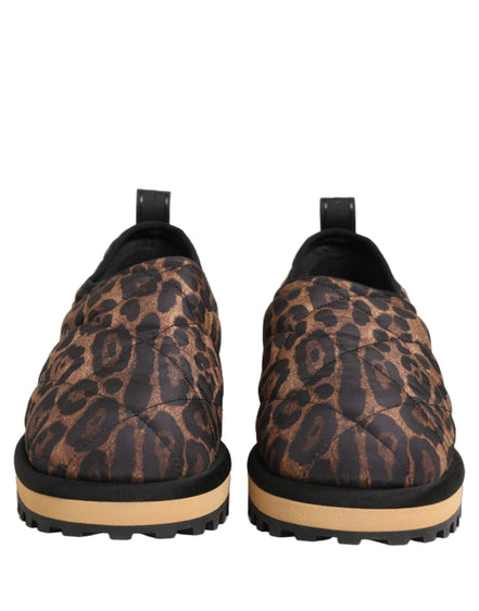 Dolce & Gabbana Brown Leopard Print Sneakers