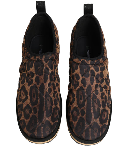 Dolce & Gabbana Brown Leopard Print Sneakers