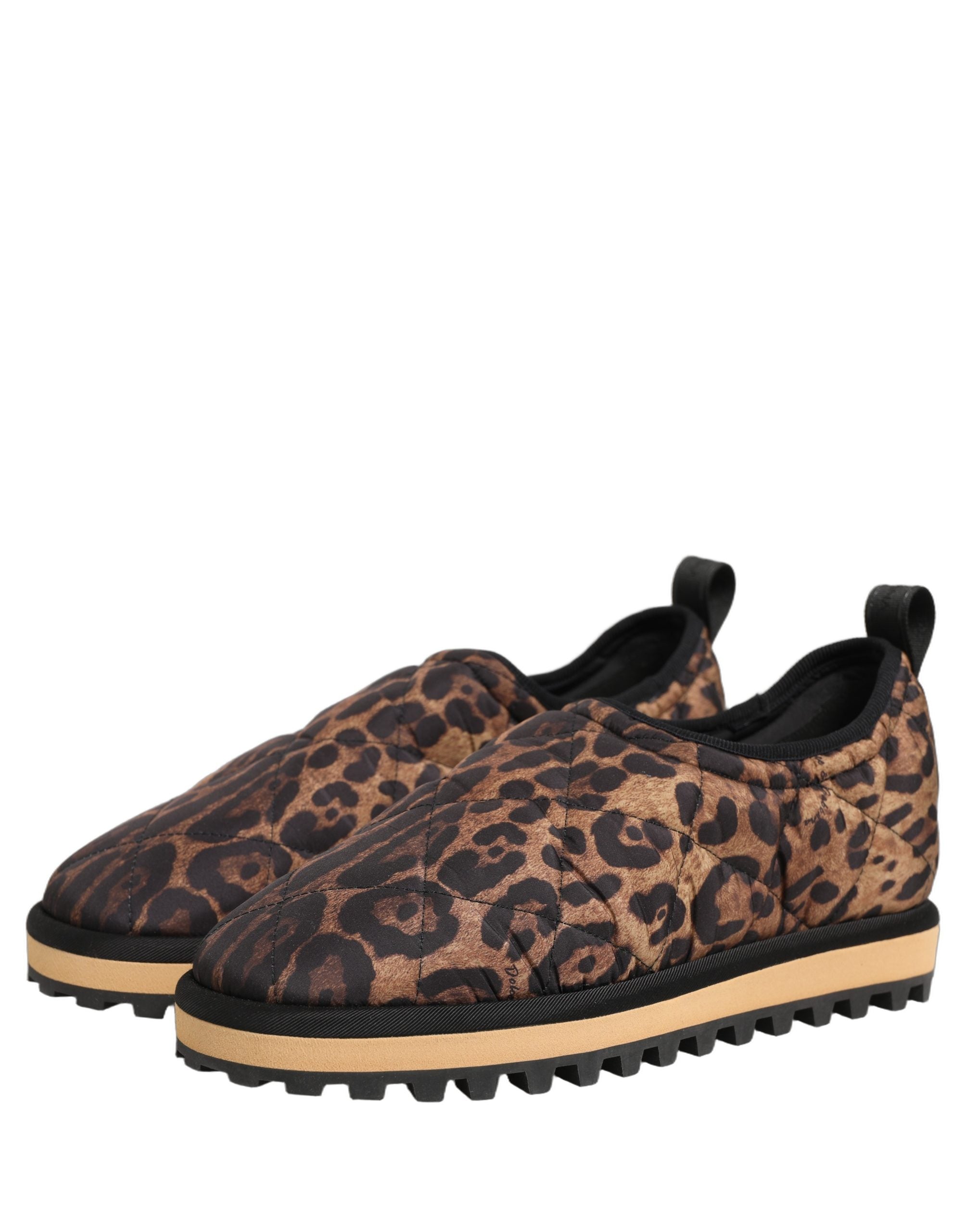 Dolce & Gabbana Brown Leopard Print Sneakers