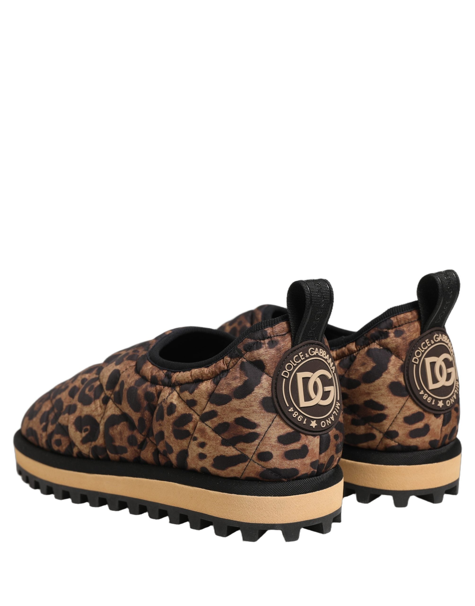 Dolce & Gabbana Brown Leopard Print Sneakers