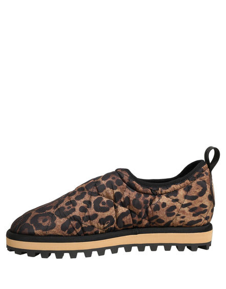 Dolce & Gabbana Brown Leopard Print Sneakers