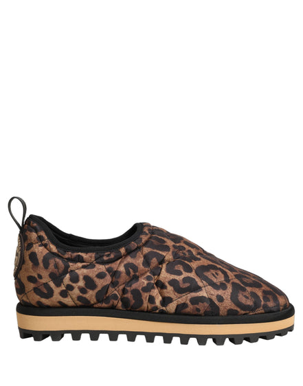 Dolce & Gabbana Brown Leopard Print Sneakers
