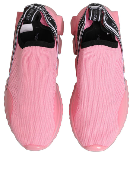 Dolce & Gabbana Pink Sorrento Slip-On Low Top Sneakers