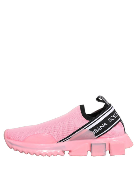 Dolce & Gabbana Pink Sorrento Slip-On Low Top Sneakers