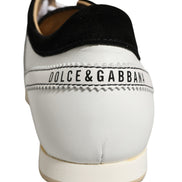 Dolce & Gabbana Black White Suede Low Top Sneakers