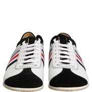 Dolce & Gabbana Black White Suede Low Top Sneakers