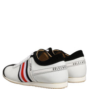 Dolce & Gabbana Black White Suede Low Top Sneakers
