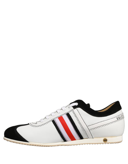 Dolce & Gabbana Black White Suede Low Top Sneakers