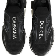 Dolce & Gabbana Black White Sorrento Slip-On Logo Sneakers