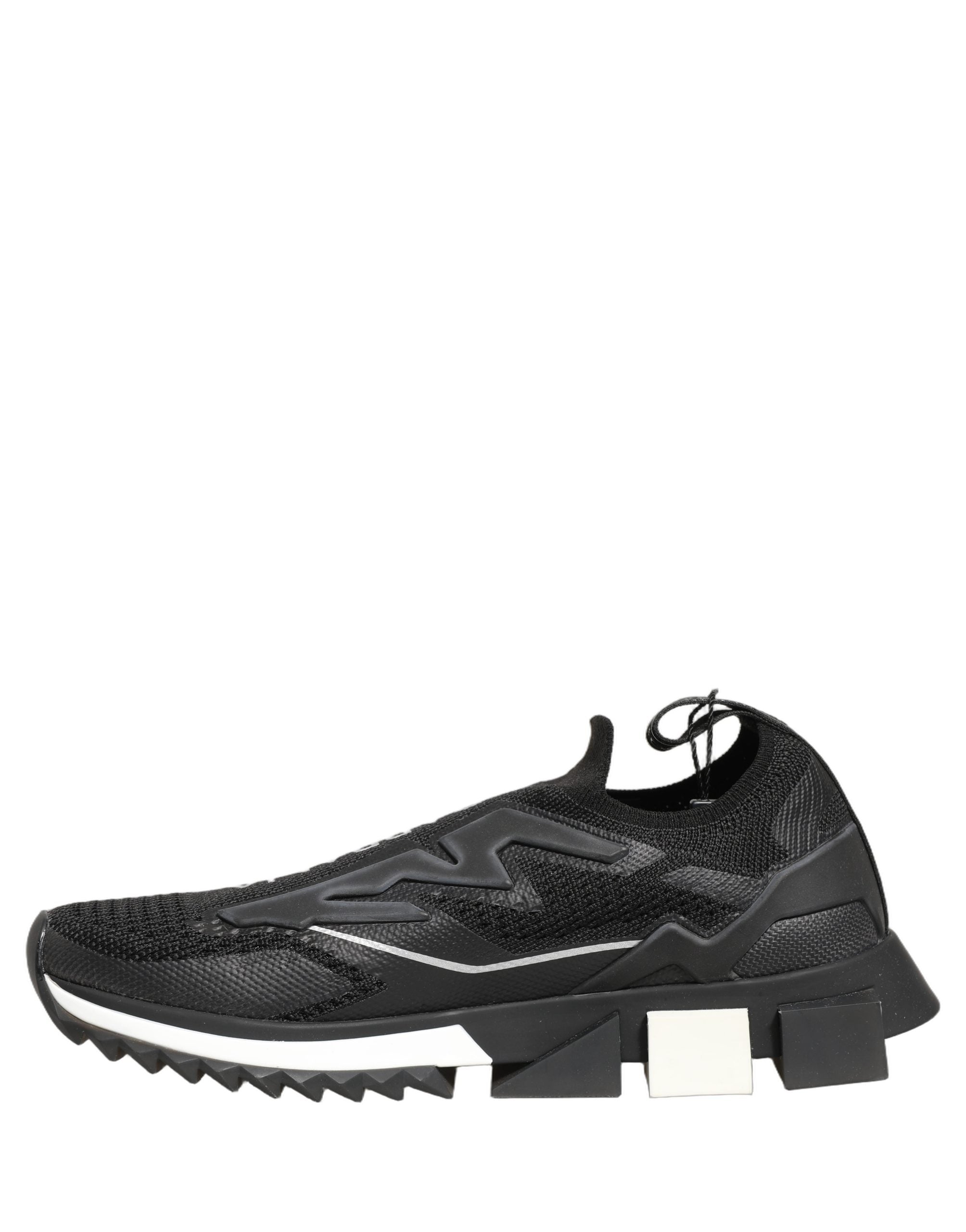 Dolce & Gabbana Black White Sorrento Slip-On Logo Sneakers