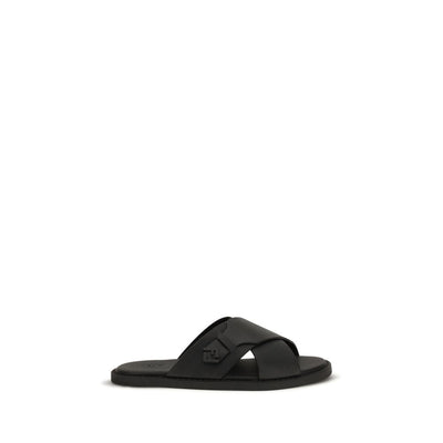 Fendi Black Slide Sandals