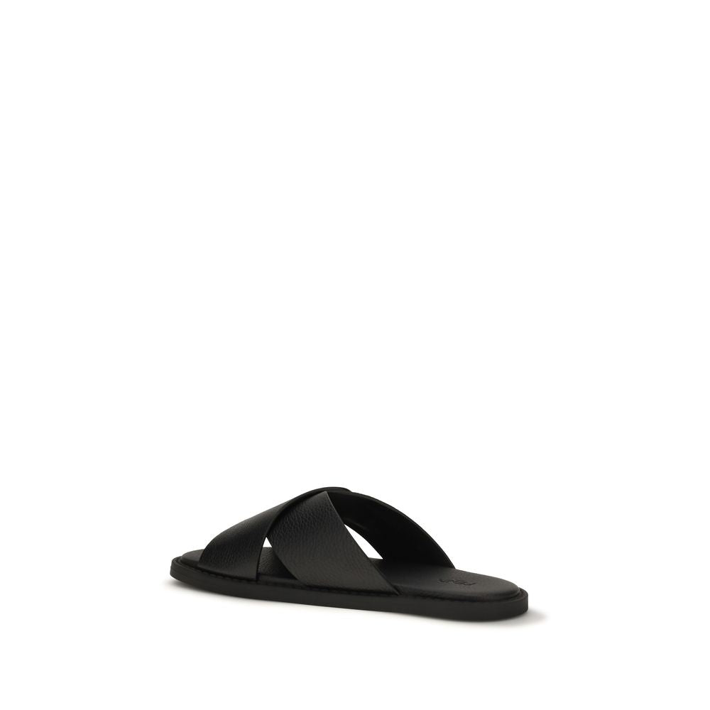 Fendi Black Slide Sandals