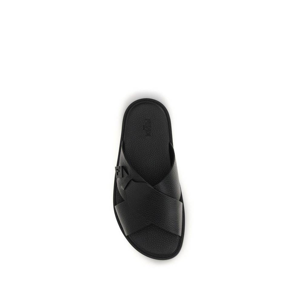 Fendi Black Slide Sandals