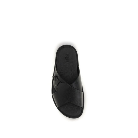 Fendi Black Slide Sandals