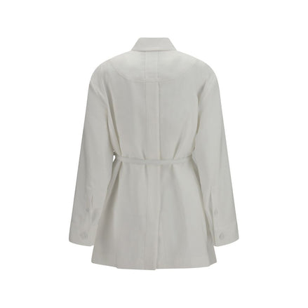 Fendi White Linen Belted Jacket