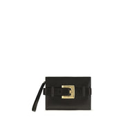 Balmain Black Leather Shoulder Bag